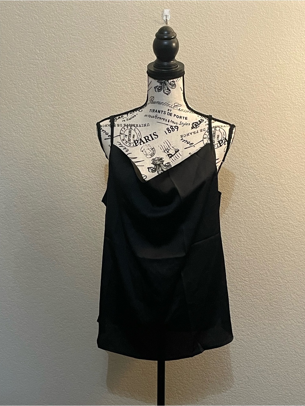 SHEIN Black Cowl Neck Satin Camisole